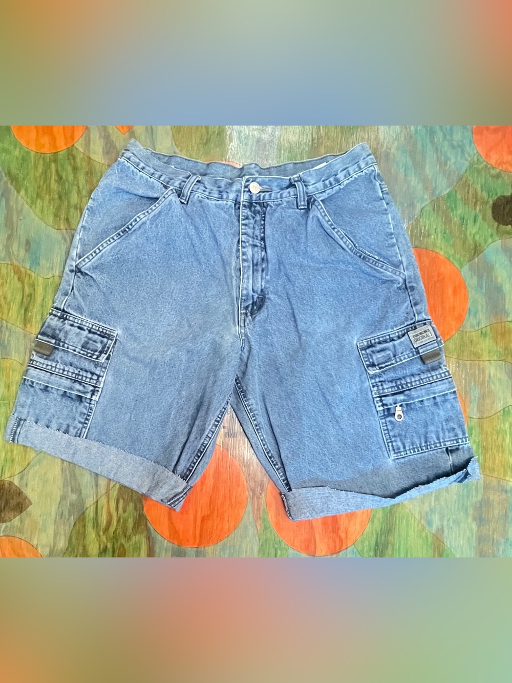 Mens Wrangler Hero Originals Blue Denim Jean Shorts Cut Offs from Cargo Pants